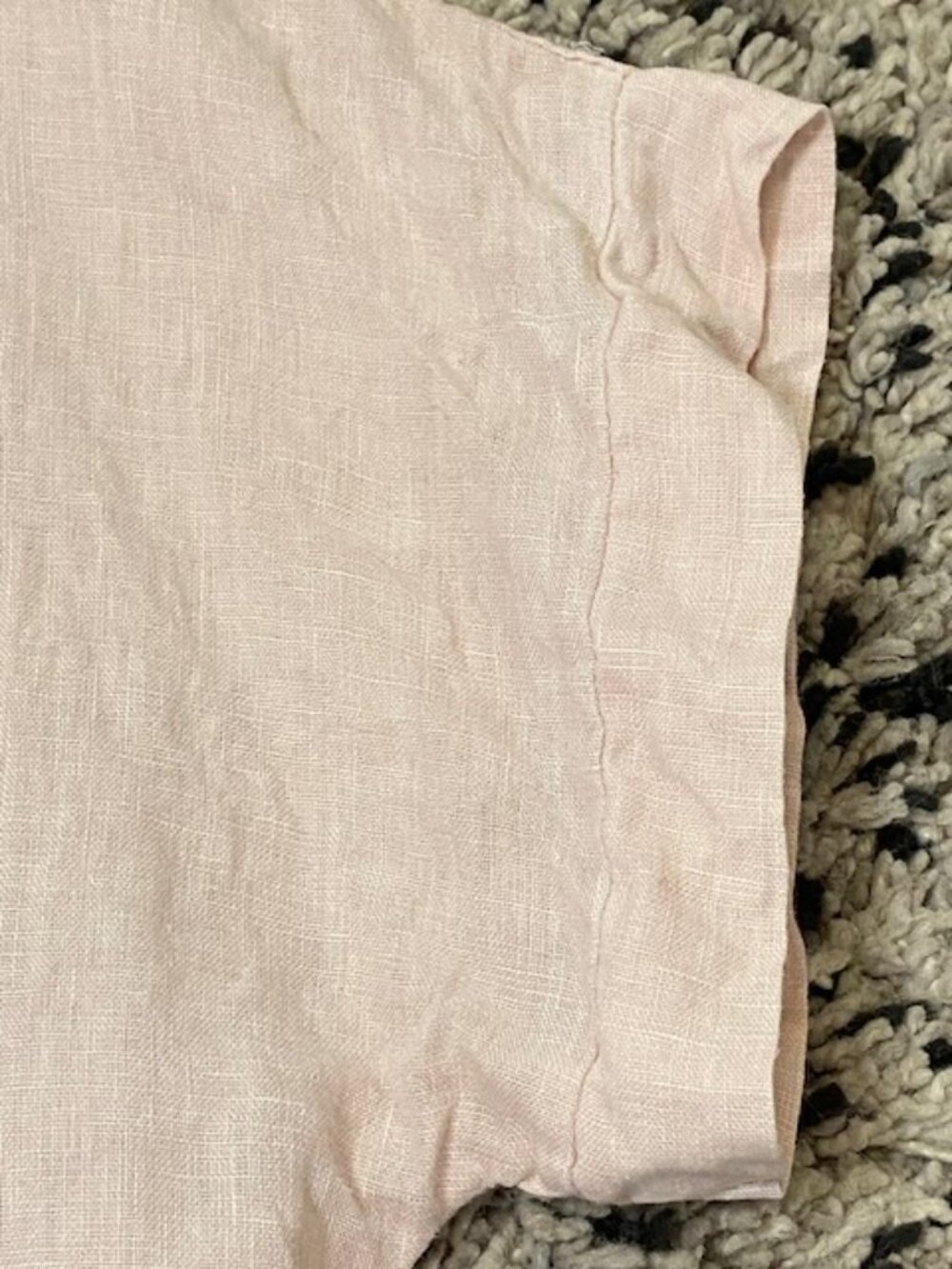 Terzo Millennio 100% Linen Top Blouse High Low Boxy Pale Pink Small - Picture 9 of 16